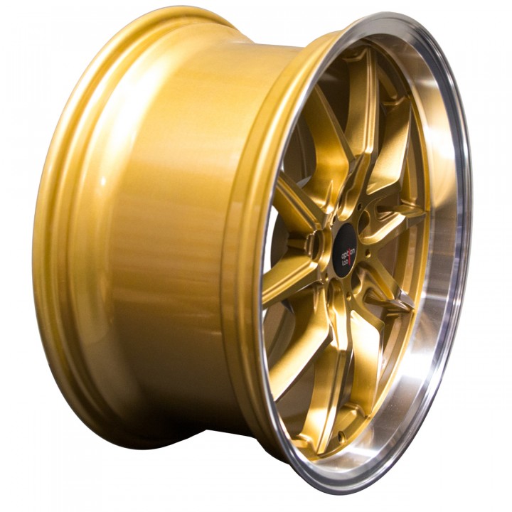 Option Lab S718 Top Secret Gold w/Machined Lip 19x9.5 5x114.3 +35