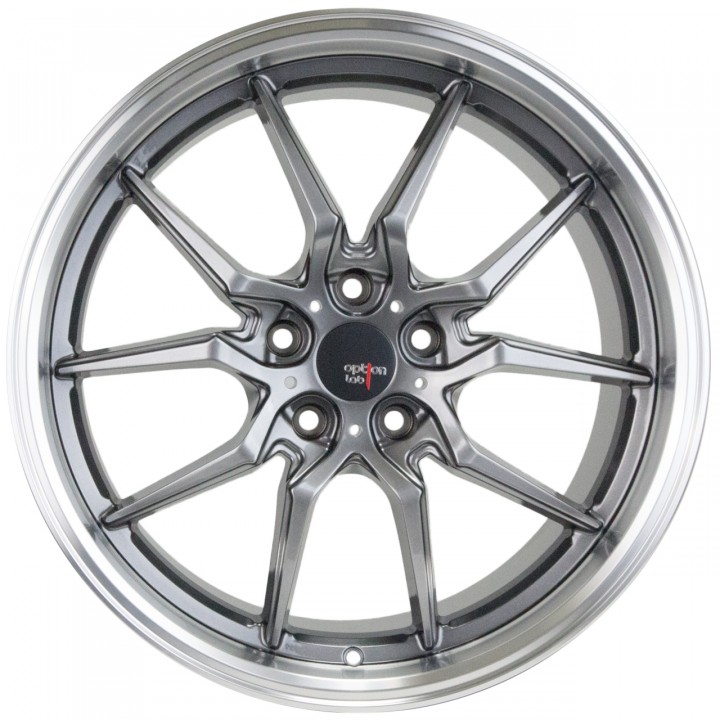 Option Lab S718 Nightfall Grey w/Machined Lip 19x9.5 5x114.3 +35