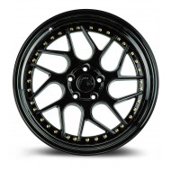 Aodhan DS01 Gloss Black w/Gold Rivets 18x8.5 5x114.3 +35