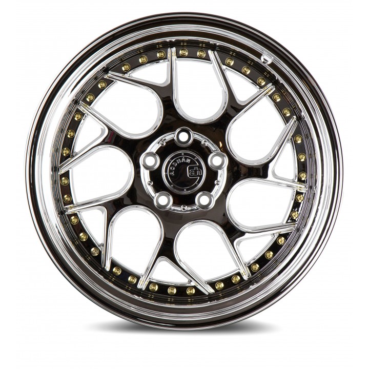 Aodhan DS01 Vacuum Chrome w/Gold Rivets 19x9.5 5x114.3 +15