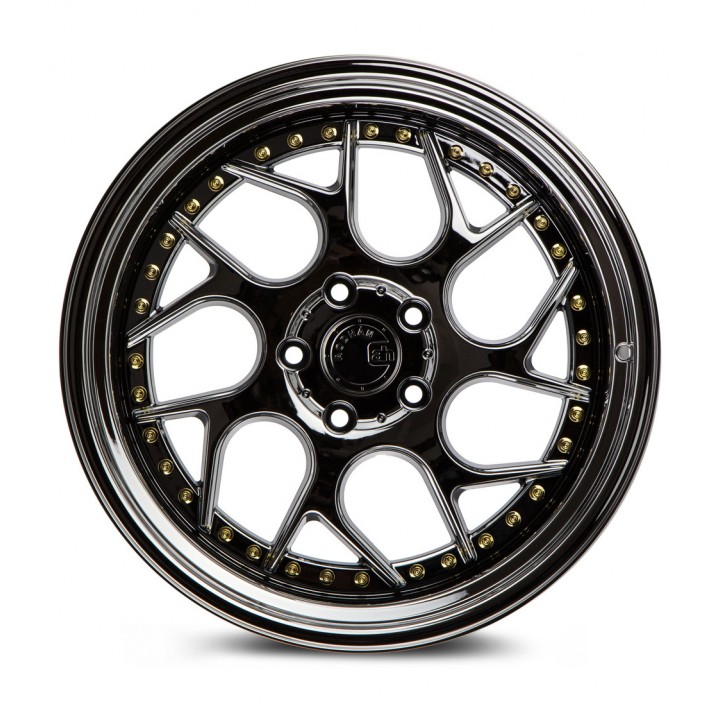 Aodhan DS01 Black Vacuum w/Gold Rivets 19x10.5 5x120 +25