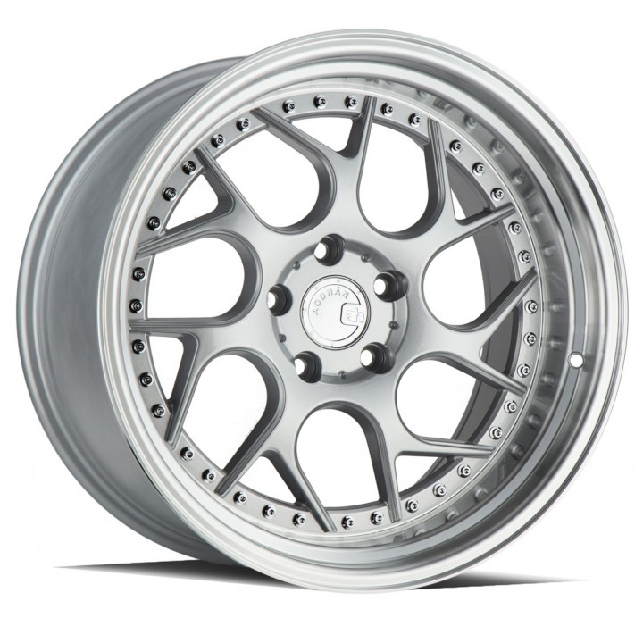 Aodhan DS01 Silver Machined Lip w/Chrome Rivets 18x9.5 5x114.3 +22