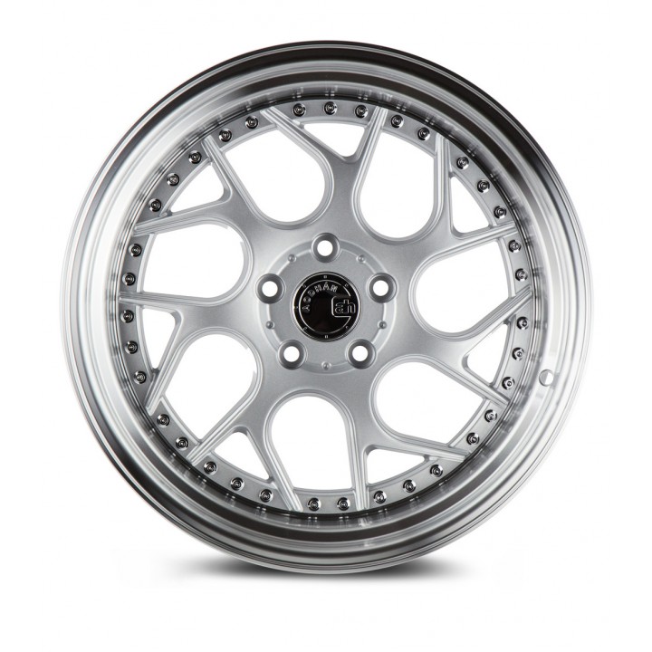 Aodhan DS01 Silver Machined Lip w/Chrome Rivets 18x8.5 5x114.3 +35