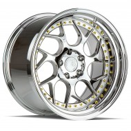 Aodhan DS01 Vacuum Chrome w/Gold Rivets 18x9.5 5x114.3 +22