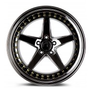 Aodhan DS05 Black Vacuum w/Gold Rivets 18x9.5 5x114.3 +30