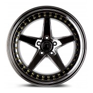 Aodhan DS05 Black Vacuum w/Gold Rivets 19x11 5x114.3 +22