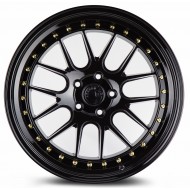 Aodhan DS06 Gloss Black w/Gold Rivets 19x11 5x114.3 +22