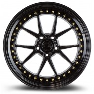 Aodhan DS08 Gloss Black w/Gold Rivets 18x9.5 5x120 +35