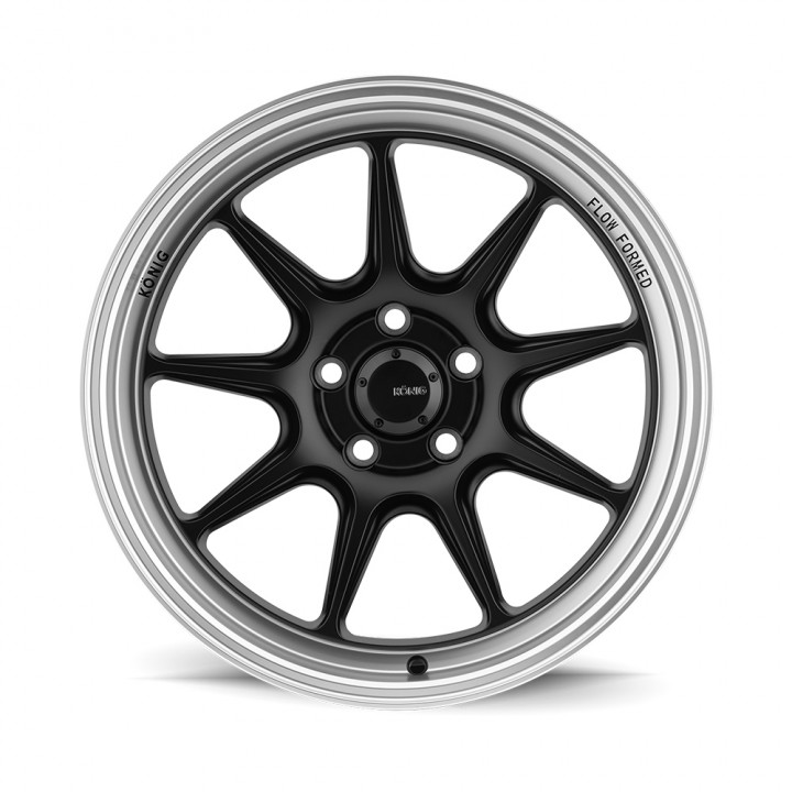 Konig Countergram Matte Black w/Machined Lip 17x8 5x114.3 +38