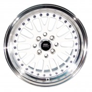 MST MT10 White w/Machined Lip 15x8 4x100/114.3 +25