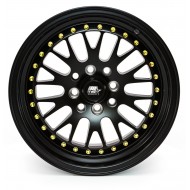 MST MT10 Matte Black w/Gold Rivets 15X7 5x100/114.3 +20