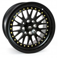 MST MT10 Matte Black w/Gold Rivets 15X7 5x100/114.3 +20