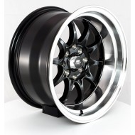 MST MT11 Black w/Machined Lip 15x8 4x100/114.3 +0