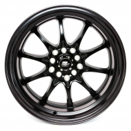 MST MT11 Matte Black w/Matte Black Lip 16x8 5x100/114.3 +15