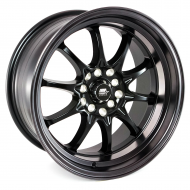 MST MT11 Matte Black w/Matte Black Lip 16x8 5x100/114.3 +15