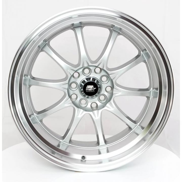 MST MT11 Silver w/Machined Lip 15x9 4x100/114.3 +0