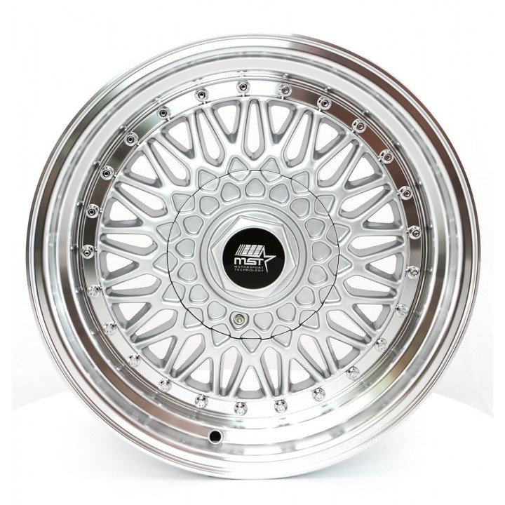 MST MT13 Silver w/Machined Lip 16x8 5x100/114.3 +20