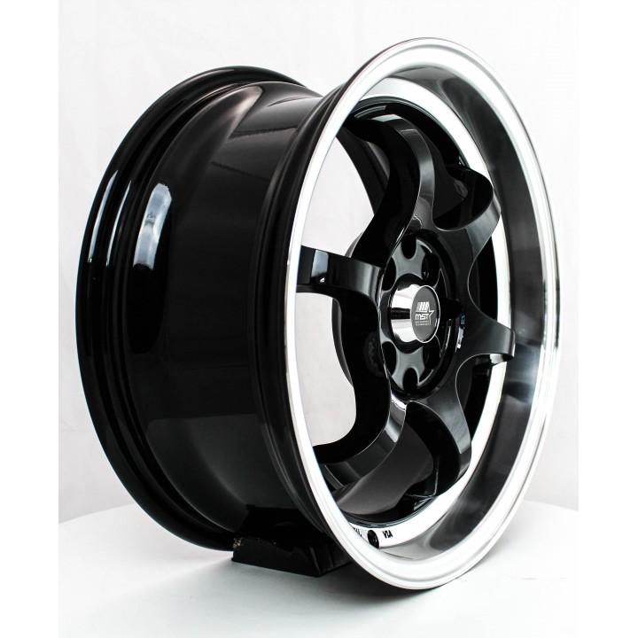 MST MT39 Black W/Machined Lip 16X7 4X100/114.3 +30