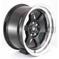 MST Time Attack Black w/Machined Lip 15x8 4x100/114.3 +0