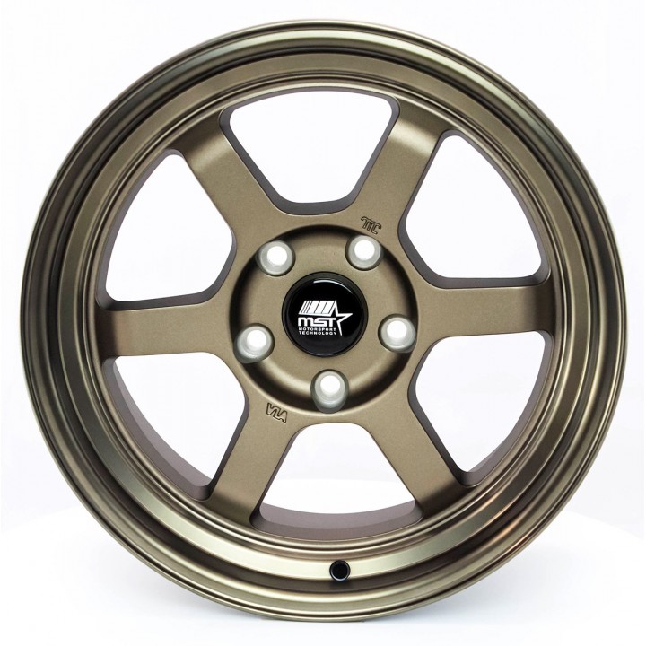 MST Time Attack Matte Bronze w/Bronze Machined Lip 17x9 4x100 +20