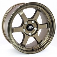 MST Time Attack Matte Bronze w/Bronze Machined Lip 17x9 4x100 +20