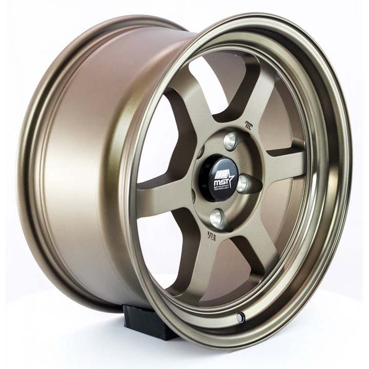 MST Time Attack Matte Bronze w/Bronze Machined Lip 17x9 4x100 +20