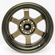 MST Time Attack Matte Bronze w/Bronze Machined Lip 16x8 4x100 +20