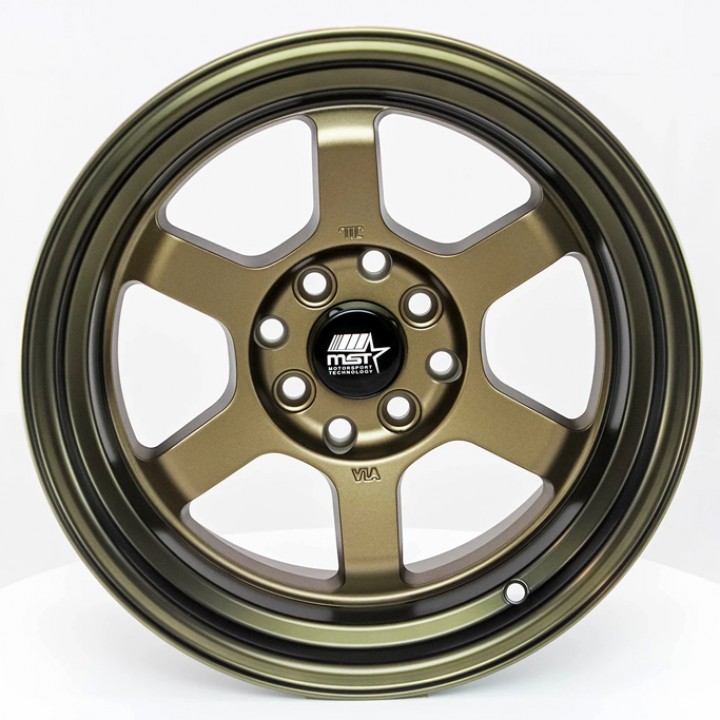 MST Time Attack Matte Bronze w/Bronze Machined Lip 15x8 4x100/114.3 +0