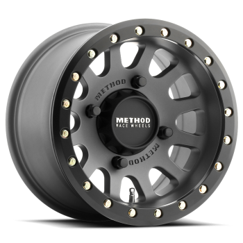 Method MR401 UTV Beadlock Titanium w/ Matte Black Ring 15x7 4x136 +13