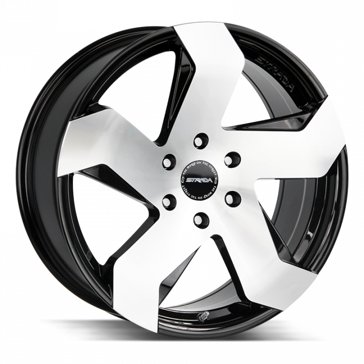 Strada Coltello Gloss Black Machined 24x10 6x139.7 +24