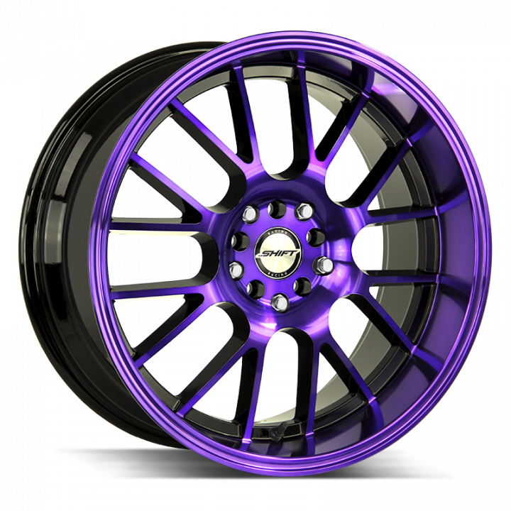 Shift Crank Gloss Black Purple Machined 17x7.5 5x100/114.3 +30