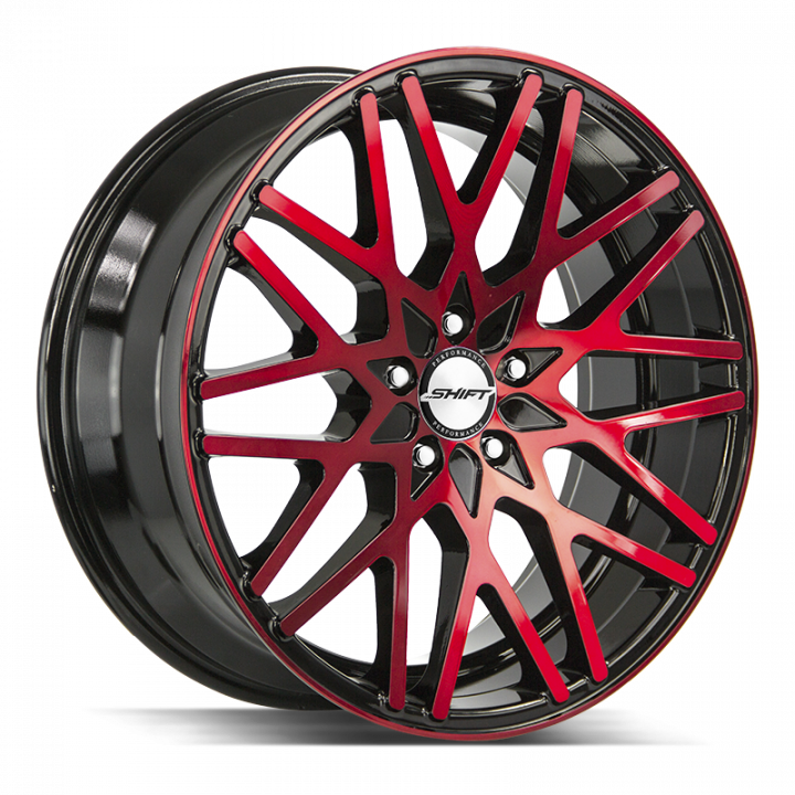 Shift Formula Gloss Black Candy Red Machine 18x8 5x114.3 +35