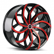 Strada Huracan Gloss Black Candy Red Machine 24x10 5x115/5x120 +15