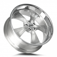 Strada Street Classics Old Skool Brushed Face Silver Milled SS Lip 24x10 6x135 +24