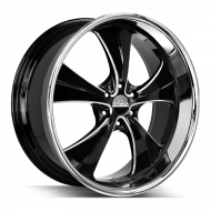 Strada Street Classics Old Skool Gloss Black Milled SS Lip 24x10 6x135 +24