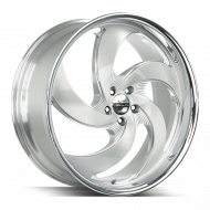 Strada Street Classics Retro 5 Brushed Face Silver Milled SS Lip 22x9 5x127 +15