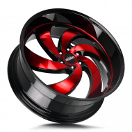 Strada Street Classics Retro 6 Gloss Black Candy Red Machine 24x10 6x139.7 +24