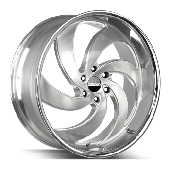 Strada Street Classics Retro 6 Brushed Face Silver Milled SS Lip 24x10 5x115 +15
