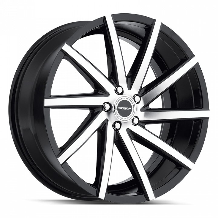 Strada Sega Gloss Black Machined 24x9 5x139.7 +18