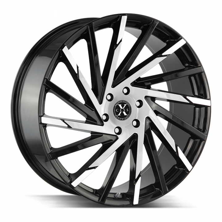 Xcess X02 Gloss Black Machined 22x9 5x120 +35