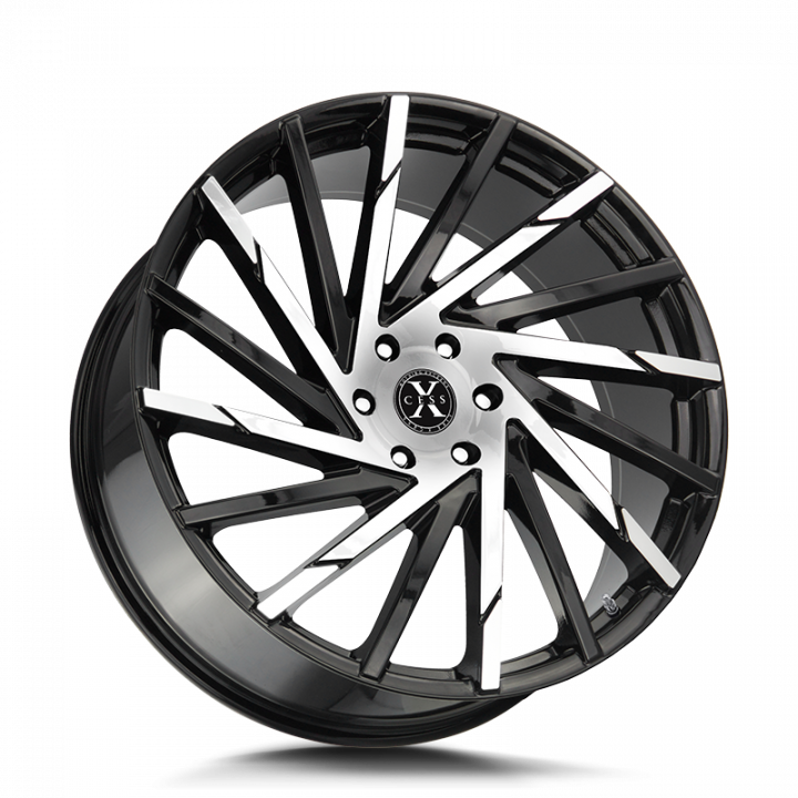 Xcess X02 Gloss Black Machined 22x9 5x120 +35