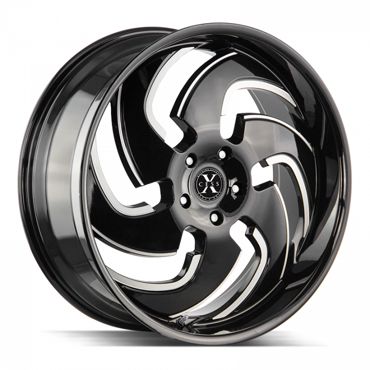 Xcess X03 Gloss Black Milled 24x9.5 6x139.7 +24